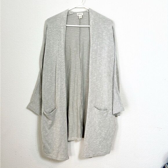 Donni. open front pocket light gray long cardigan sweater new condition 24C - Picture 1 of 5